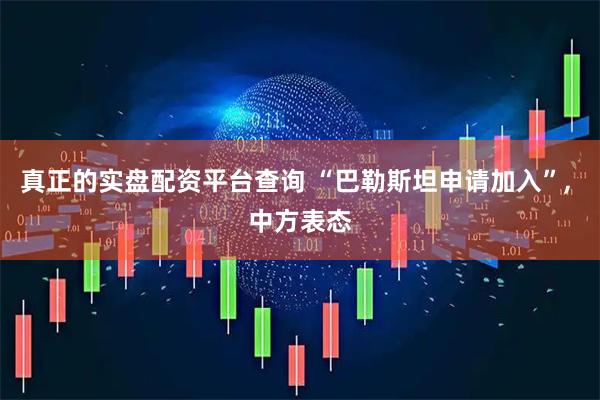 真正的实盘配资平台查询 “巴勒斯坦申请加入”, 中方表态